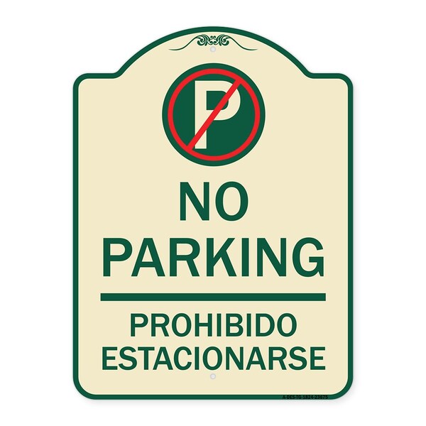 Signmission No Parking Prohibido Estacionarse W/ No Parking Heavy-Gauge Aluminum Sign, 24" x 18", TG-1824-23675 A-DES-TG-1824-23675 - main